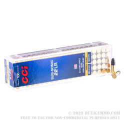 100 Rounds of .22 LR Ammo by CCI - 40gr LHP