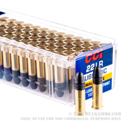 100 Rounds of .22 LR Ammo by CCI - 40gr LHP