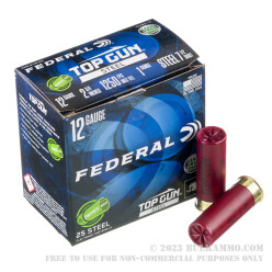 25 Rounds of 12ga Ammo by Federal Top Gun - 1 ounce #7 1/2 steel shot
