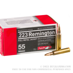 50 Rounds of .223 Ammo by Aguila - 55gr FMJ