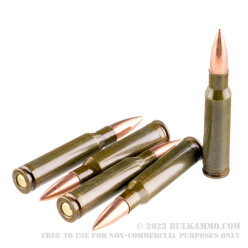 20 Rounds of .308 Win Ammo by Brown Bear - 145gr FMJ