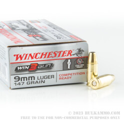 50 Rounds of 9mm Ammo by Winchester 3-Gun - 147gr BEB