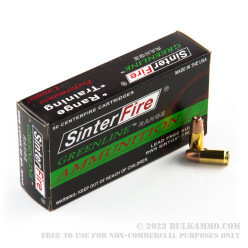 50 Rounds of 9mm Ammo by Sinterfire - 90gr Frangible