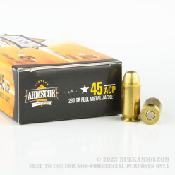 1000 Rounds of .45 ACP Ammo by Armscor - 230gr FMJ
