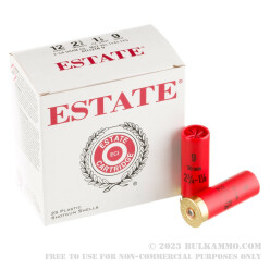 250 Rounds of 12ga Ammo by Estate Cartridge - 2 3/4 1 1/8 ounce #9 shot