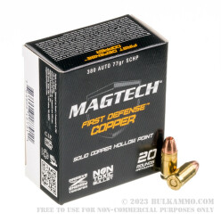 20 Rounds of .380 ACP Ammo by Magtech - 77gr SCHP
