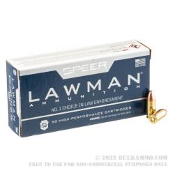 50 Rounds of 9mm Ammo by Speer - 124gr TMJ RN