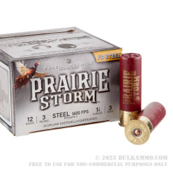 25 Rounds of 12ga Ammo by Federal Prairie Storm - 1-1/8 ounce #3 Steel Shot