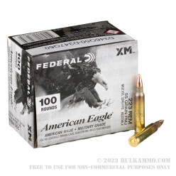 100 Rounds of .223 Ammo by Federal American Eagle - 55gr FMJBT