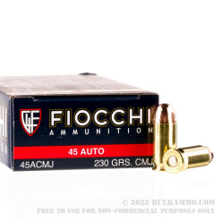 500 Rounds of .45 ACP Ammo by Fiocchi Dynamics - 230gr CMJ