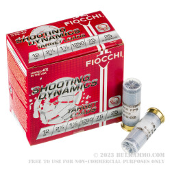 250 Rounds of 12ga Ammo by Fiocchi - 1-1/8 ounce #7 1/2 shot