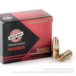 20 Rounds of 9mm Ammo by Black Hills Ammunition - 115gr FMJ