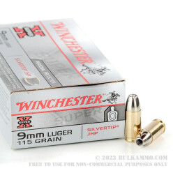 50 Rounds of 9mm Ammo by Winchester Silvertip - 115gr JHP