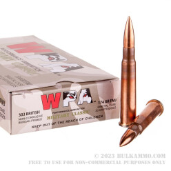 280 Rounds of .303 British Ammo by Wolf WPA - 174gr FMJ