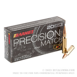 20 Rounds of .308 Win Ammo by Barnes Precision Match - 175gr OTM