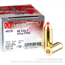 200 Rounds of .45 Colt Ammo by Hornady Leverevolution - 225gr FTX