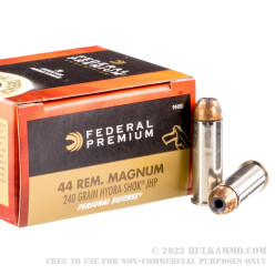 20 Rounds of .44 Mag Ammo by Federal Hydra Shok - 240gr JHP