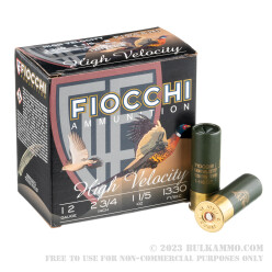 250 Rounds of 12ga Ammo by Fiocchi High Velocity - 1-1/5 oz. #8 shot