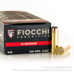 1000 Rounds of .44 Mag Ammo by Fiocchi - 240gr SJSP