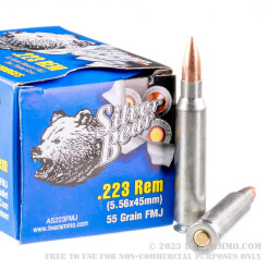 20 Rounds of .223 Ammo by Silver Bear - 55gr FMJ