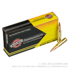 20 Rounds of .308 Win Ammo by Black Hills Gold - 168gr ELD Match