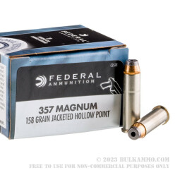 20 Rounds of .357 Mag Ammo by Federal - 158gr JHP