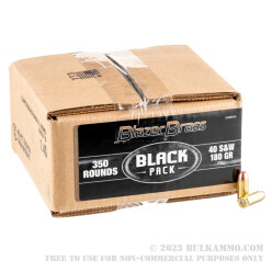 350 Rounds of .40 S&W Ammo by Blazer Brass Black - 180gr FMJ