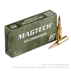 20 Rounds of 6.5 Creedmoor Ammo by Magtech - 140gr FMJBT