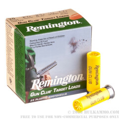 25 Rounds of 20ga Ammo by Remington Gun Club Target Load - 2-3/4" 7/8 ounce #7 1/2 shot