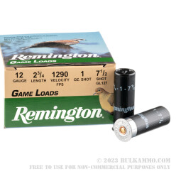 250 Rounds of 12ga Ammo by Remington - 1 ounce #7 1/2 shot