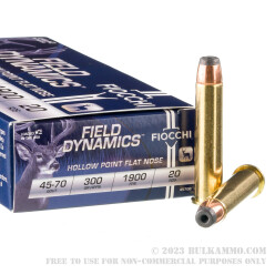 20 Rounds of .45-70 Ammo by Fiocchi - 300gr HPFN