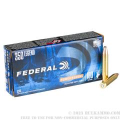 20 Rounds of .350 Legend Ammo by Federal Power-Shok - 180gr SP