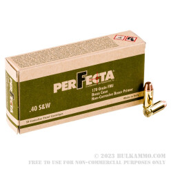 50 Rounds of .40 S&W Ammo by Fiocchi Perfecta - 170gr FMJ