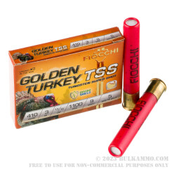 5 Rounds of .410 Ammo by Fiocchi Golden Turkey TSS - 13/16 ounce #9 shot