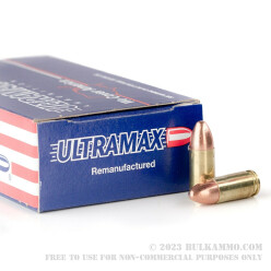 50 Rounds of 9mm Ammo by Ultramax - 115gr FMJ