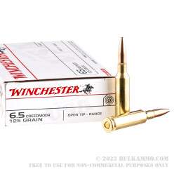200 Rounds of 6.5 Creedmoor Ammo by Winchester USA - 125gr Open Tip Range