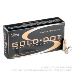 50 Rounds of 40 S&W Ammo by Speer LE Gold Dot - 165gr JHP