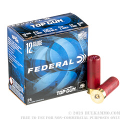 250 Rounds of 12ga Ammo by Federal Top Gun - 2-3/4" 1 1/8 ounce #9 shot
