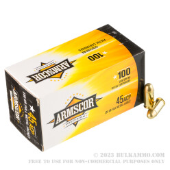 100 Rounds of .45 ACP Ammo by Armscor - 230gr FMJ
