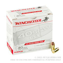 600 Rounds of .40 S&W Ammo by Winchester - 165gr FMJ