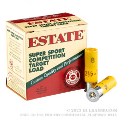 250 Rounds of 20ga Ammo by Estate Super Sport Competition Target - 7/8 ounce #8 shot