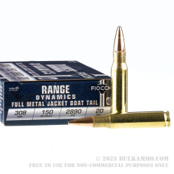 200 Rounds of .308 Win Ammo by Fiocchi - 150gr FMJBT