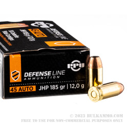 50 Rounds of .45 ACP Ammo by Prvi Partizan - 185gr SJHP