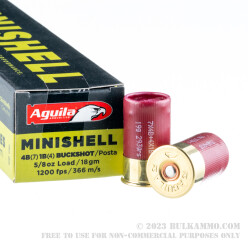 100 Rounds of 12ga Ammo by Aguila Minishell - 1-3/4" #4#/1 Buck Mix