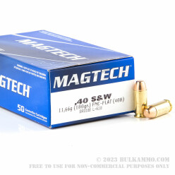 50 Rounds of .40 S&W Ammo by Magtech - 180gr FMJ