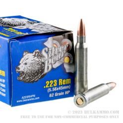 20 Rounds of .223 Ammo by Silver Bear - 62gr HP