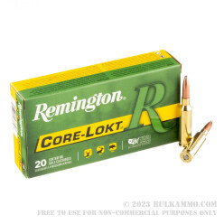 20 Rounds of 6.5 mm Creedmoor Ammo by Remington Core-Lokt - 140gr PSP