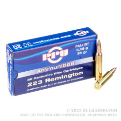 20 Rounds of .223 Ammo by Prvi Partizan - 55gr FMJ