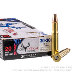 200 Rounds of 30-30 Win Ammo by Federal Non-Typical - 150gr SP