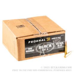 300 Rounds of .223 Ammo by Federal American Eagle Black - 55gr FMJBT